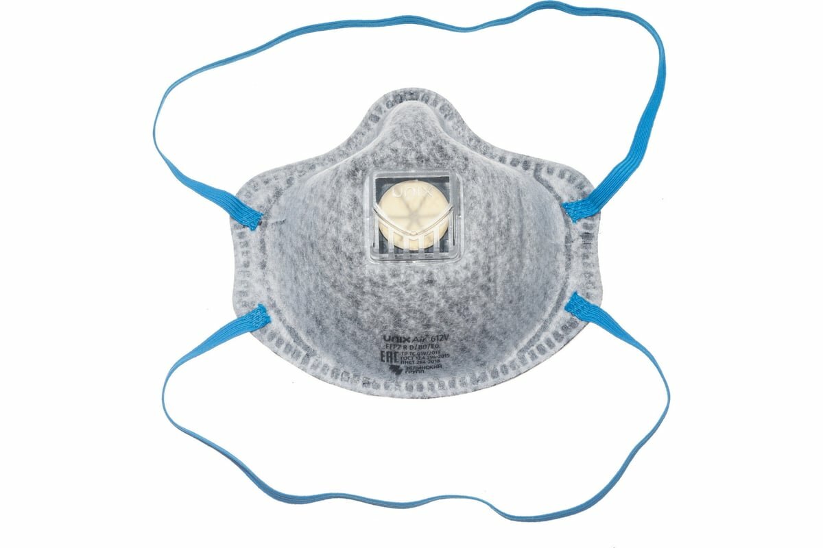 фото UNIXAir Полумаска формованная фильтрующая 612V FFP2 R D/B0/E0 3 шт. 102-044-0016