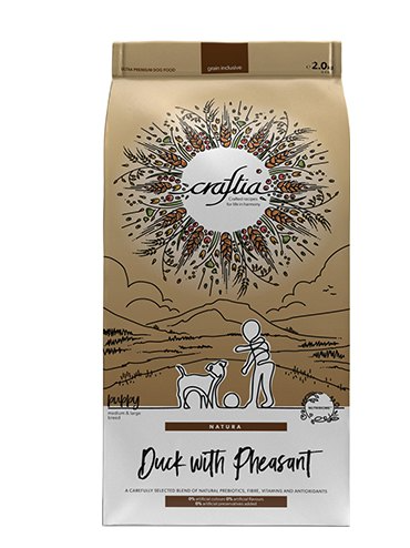 фото Сухой корм CRAFTIA NATURA для щенков средних и крупных пород из утки с фазаном 2 кг