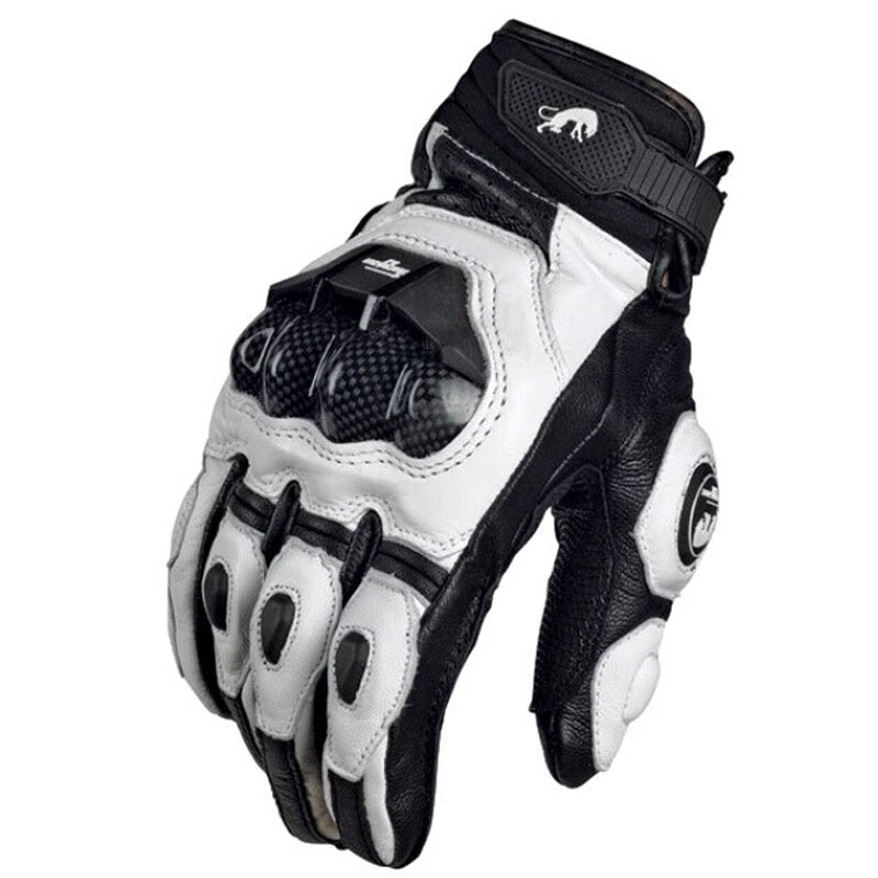 Мотоперчатки перчатки реплика из комбинированной кожи AFS6 для мотоциклиста на мотоцикл скутер мопед квадроцикл черно-белые M