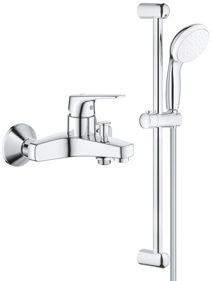 Смеситель для ванны Grohe BauFlow 23601000 + 27924001