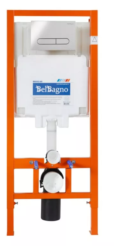 Инсталляция для унитаза BelBagno BB002-80/BB005-PR-CHROME с клавишей смыва