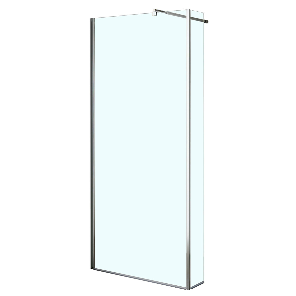 фото Душевое ограждение Loranto CS-L801 140*195см Walk-in, доп.створка 20см, регулируемый кронштейн 80-100, прозрачное стекло 6мм, профиль хром