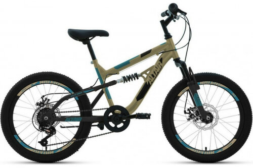 Altair Горный велосипед MTB FS 20 D (20" 6 ск. рост. 14") 2022, бежевый/черный, RBK22AL20046