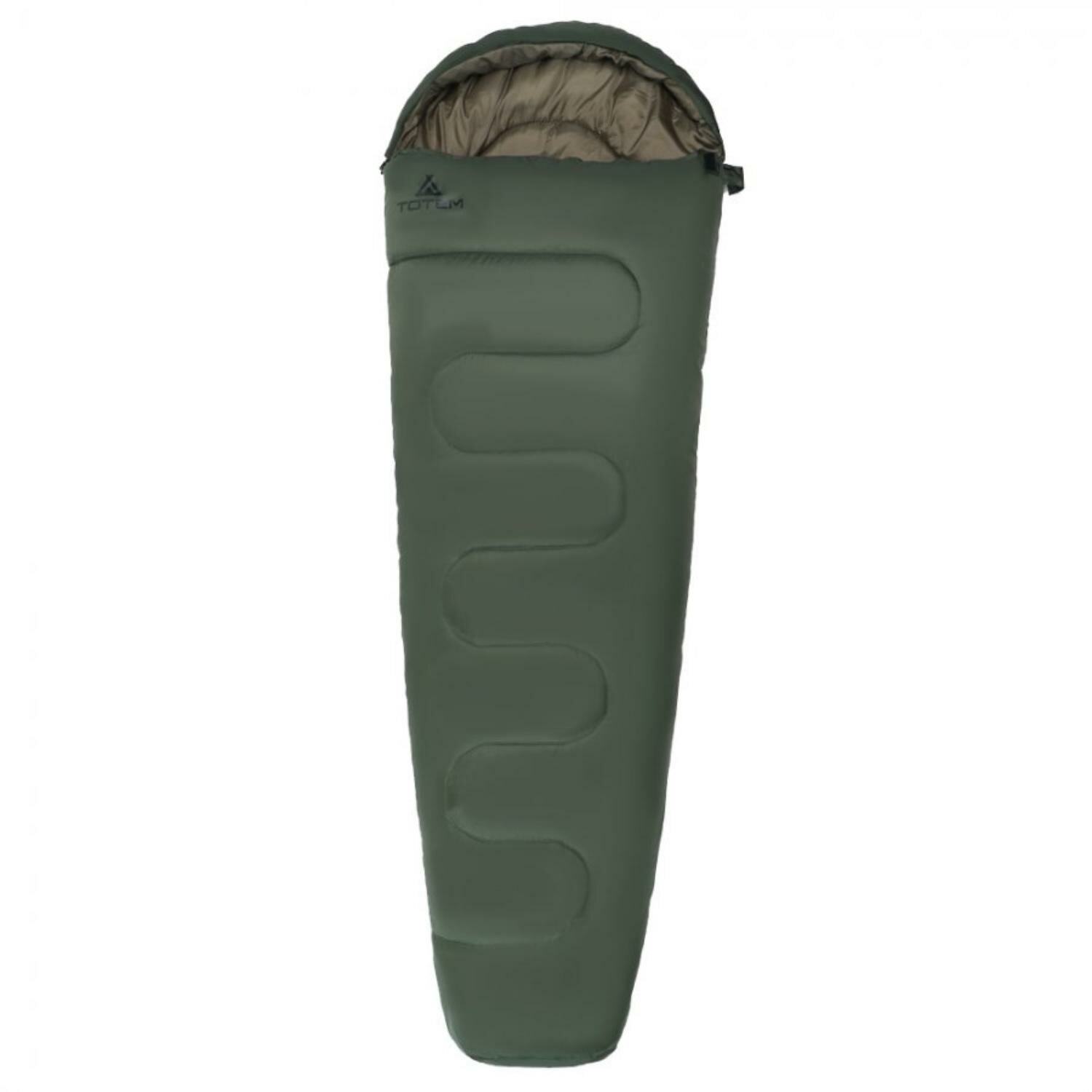 Спальный мешок туристический Totem Hunter XXL -5, правый, 220х90х55, оливковый