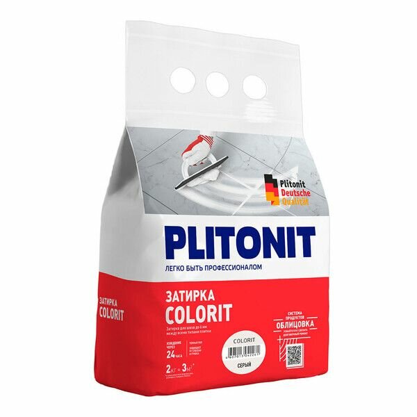 Затирка цементная Plitonit Colorit серая 2 кг