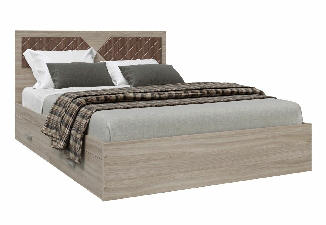 фото Кровать николь 160*200 Ясень Шимо-Лиственница темная