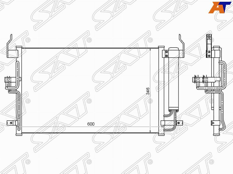 Радиатор кондиционера для Хендай Элантра 3 2004-2007 год выпуска (Hyundai Elantra 3 XD) SAT ST-HN27-394-0