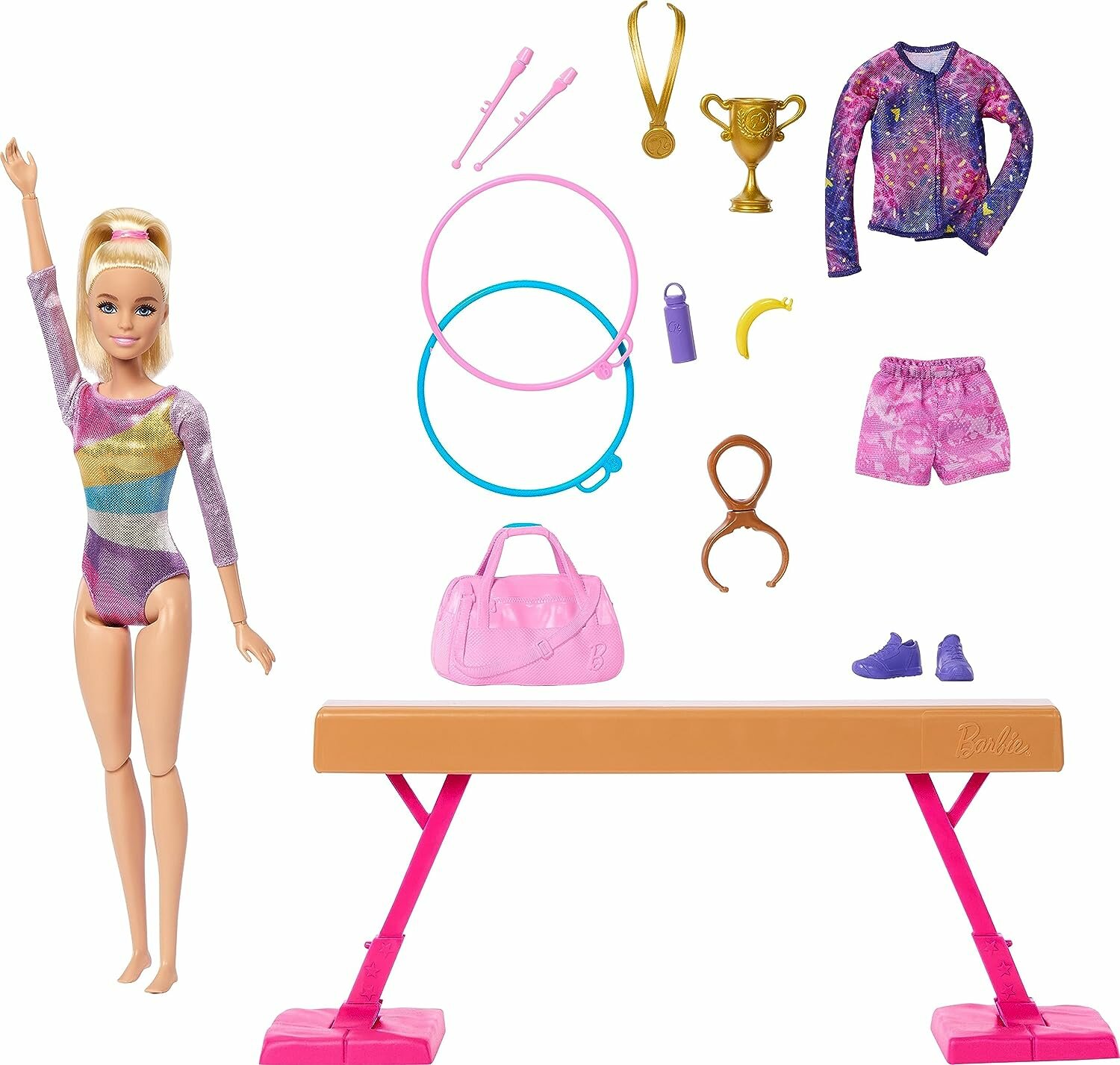 Игровой набор с куклой Игровой набор Барби шарнирная, гимнастка Barbie выпуск 2024