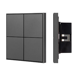 039667 ARLIGHT Кнопочная панель KNX-304-23-IN Black (BUS, Frame) (IARL, IP20 Металл)