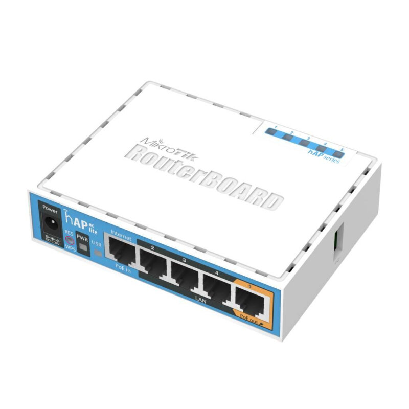 Маршрутизатор Wi-fi MikroTik hAP ac Lite RB952Ui-5ac2nD, AC750, USB, PoE
