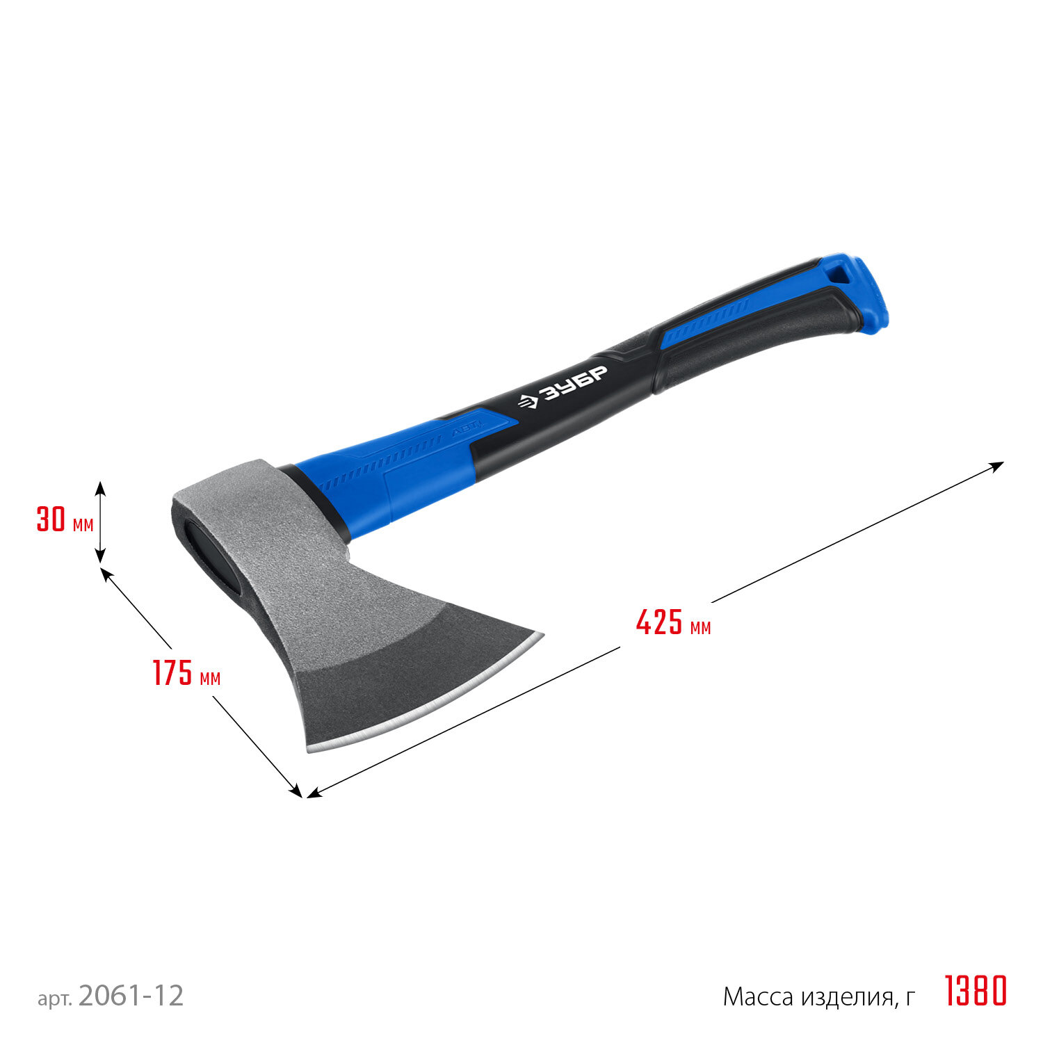 ЗУБР Фибергласс, 1200/1380 г, 430мм, Кованый топор (2061-12) - фотография № 6