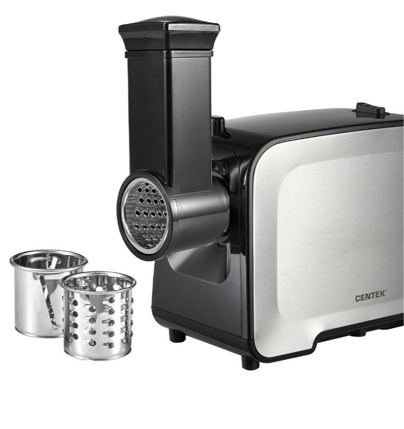 Мясорубка Centek CT-1604 Комбайн 2200 Bт, 2,2 кг/мин, реверс, 2 диска, 5 насадок, терка / нарезка