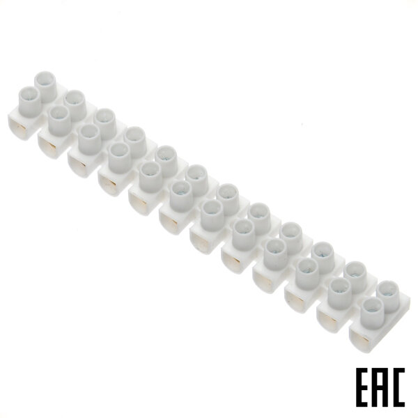 фото Блок Navigator NTB-UPP-S12-5/WH 71327 клеммный полипропилен 12 пар винтовых клемм 6кв.мм белый (12 шт. в комплекте)