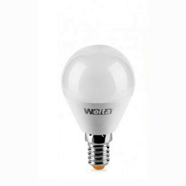 Светодиодная LED лампа Wolta шар G45 E14 7,5W(625Lm) 3000K 3K 81X45 25Y45GL7.5E14