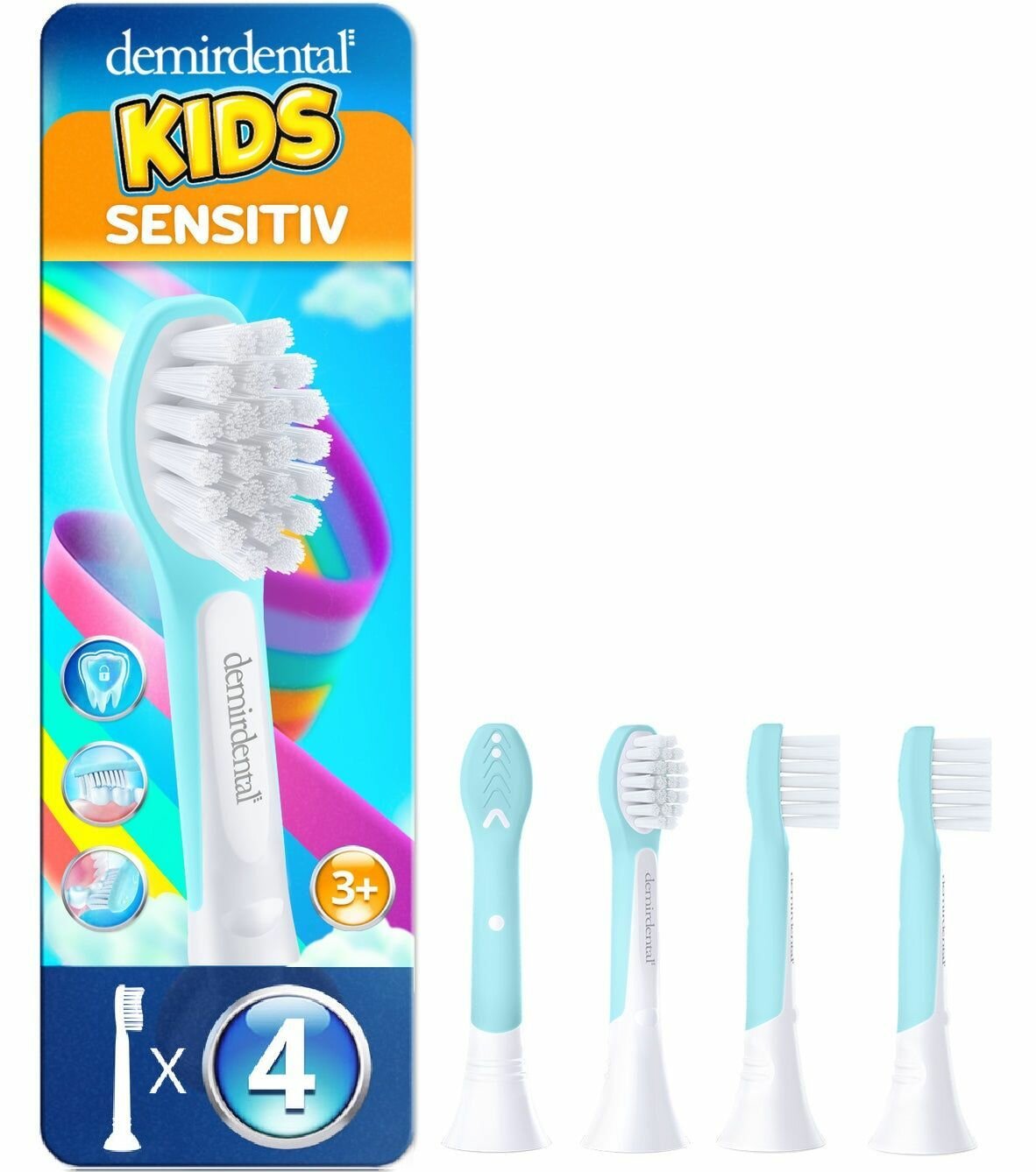 Насадки для Philips Sonicare kids (детские 3+) 4 шт. Demirdental (Германия)