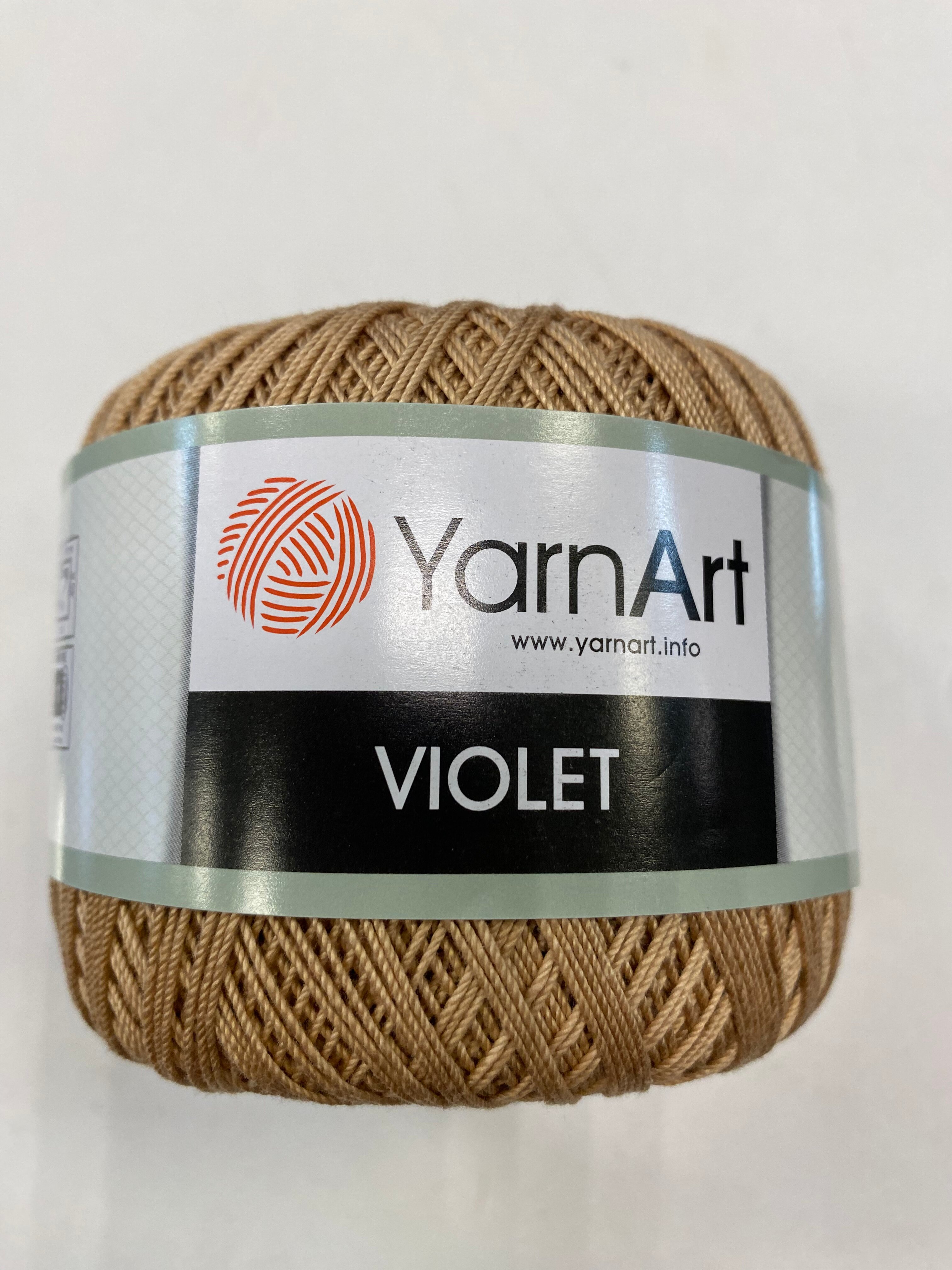 Пряжа YarnArt Violet - 1 шт, 5529 песочный, 50г/282м, мерсеризованный хлопок 100% /ЯрнАрт Виолет/