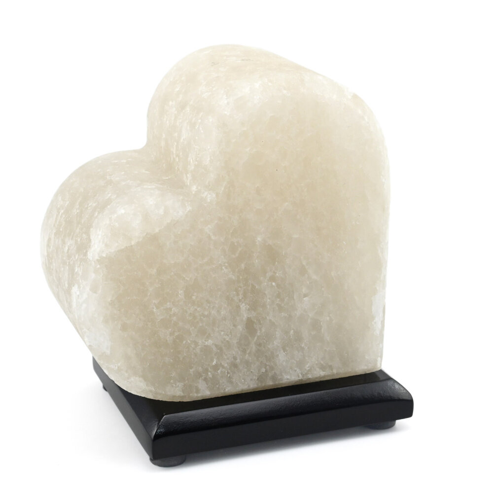 Солевая лампа "Сердце" 2-4кг, белая соль, свечение теплое - фотография № 2