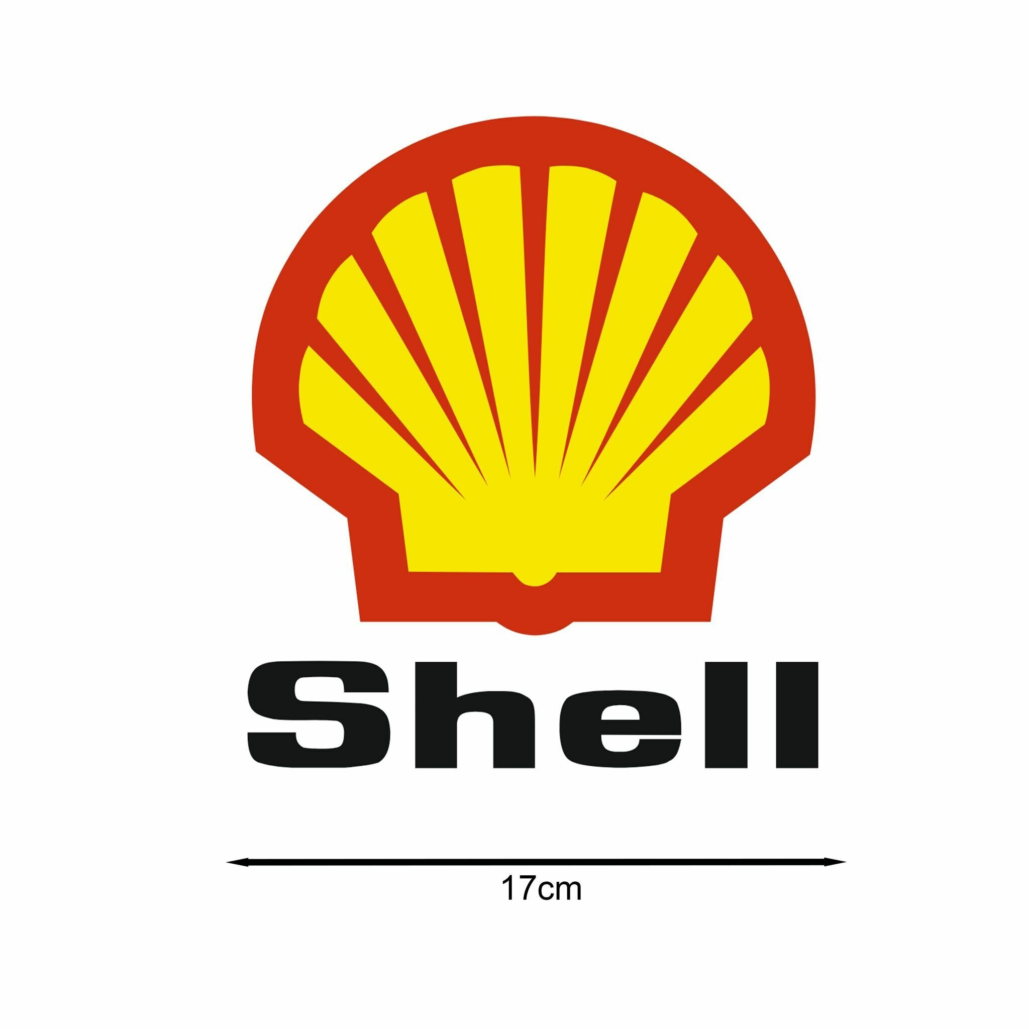 Наклейка для авто Shell Oil 2 шт. (17cm) с красными буквами (2шт)