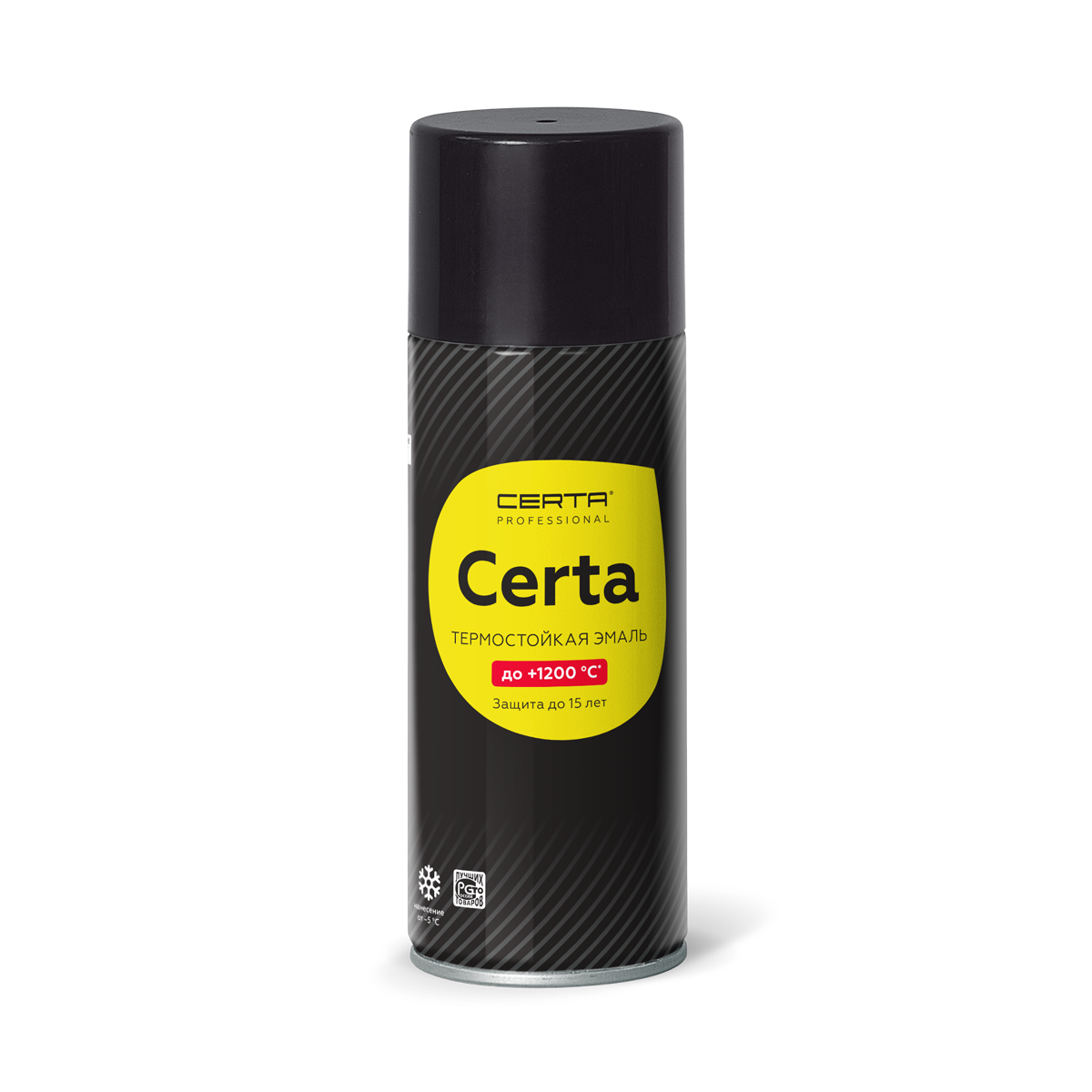 CERTA / церта эмаль термостойкая антикоррозионная до 600С антрацит RAL 9017 аэрозоль 520мл