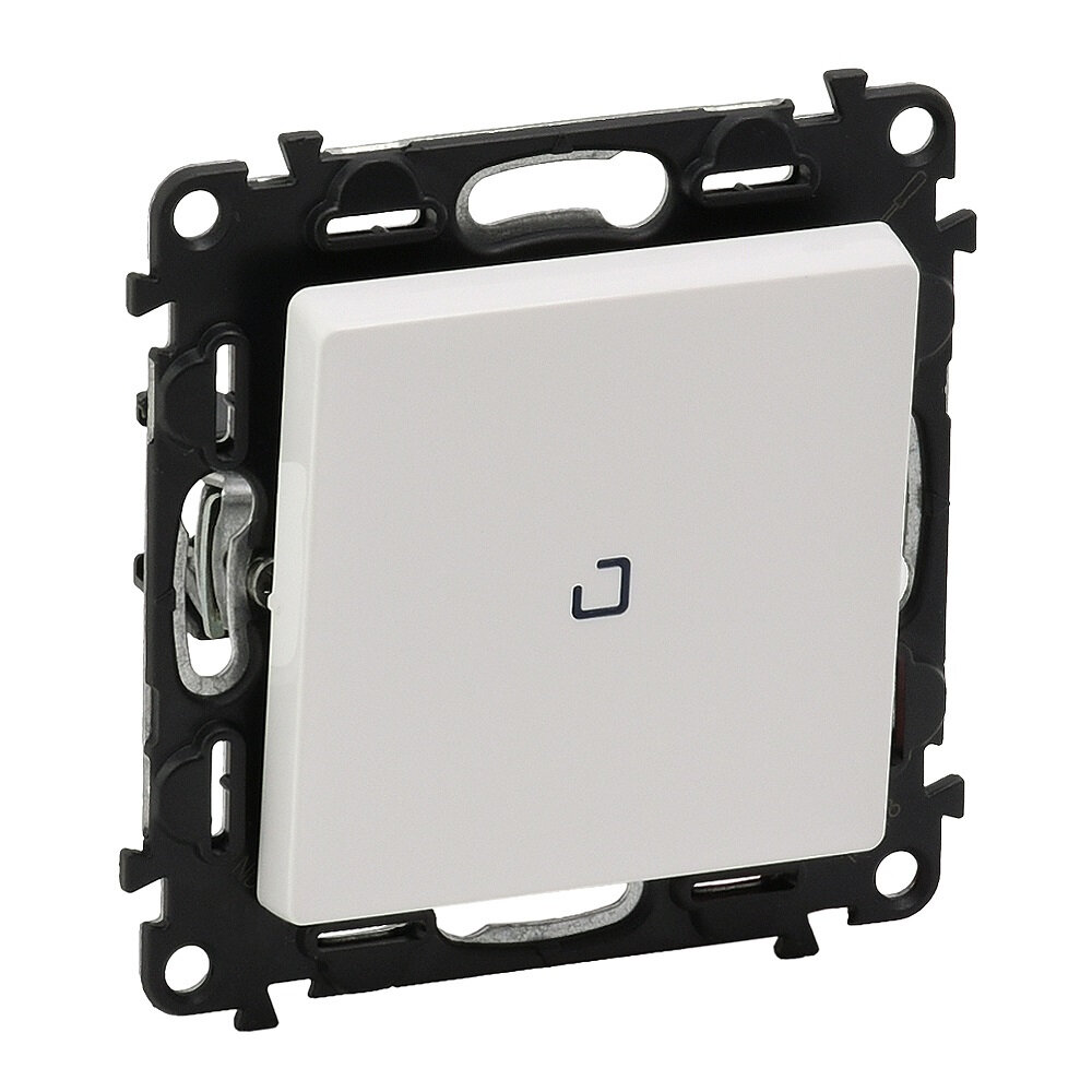 фото Одноклавишный переключатель Legrand Valena Life с подсветкой на автозажимах (Белый)