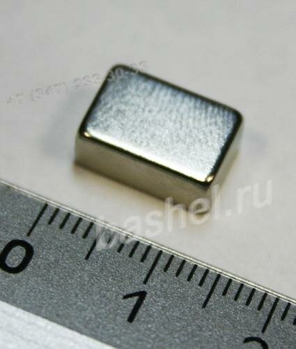 Магнит прямоугольный -087- 12x8x5mm N38 (1,7кг.), неодимовый