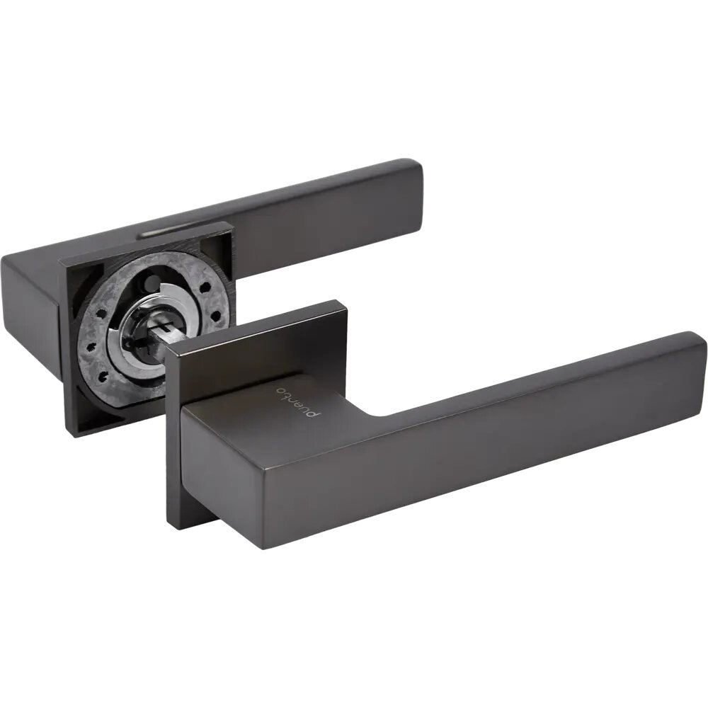 фото Дверные ручки Puerto Бискотти, без запирания, цвет матовый черный никель