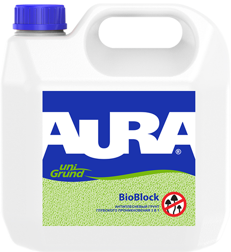 Антиплесневый Грунт 3в1 Aura Bioblock Unigrund 5л Глубокого Проникновения / Аура.