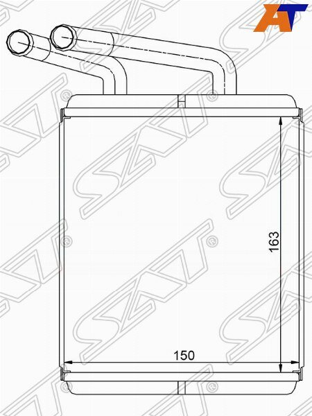 Радиатор отопителя для Хендай Старекс 2007-2015 год выпуска (Hyundai Starex H1) SAT ST-HNP1-395-0