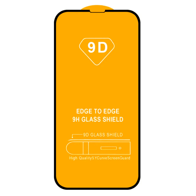 Защитное стекло на iPhone 13/13 Pro/14 (6.1), 9D, черное, X-CASE