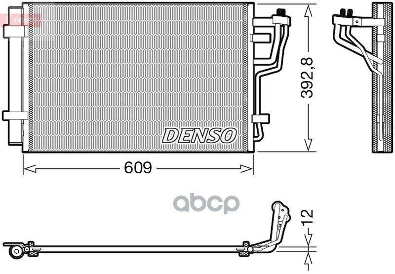 Радиатор Кондиционера Kia C'eed 06->/Pro Ceed 08->, Hyundai I30 07-> Denso арт. DCN41013