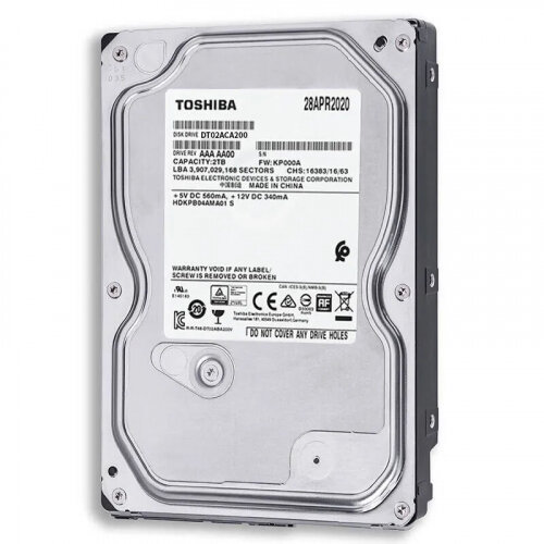 Жесткий диск 3.5" Toshiba DT02 2ТБ, SATA III, 256 Mb, 7200 rpm SMR (DT02ACA200)