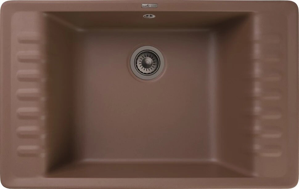 Кухонная мойка GRANFEST Quarz Z71, кварц, 75.2см х 47.5см, песочный - фото №1