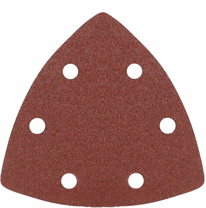 фото Шлифлист треугольный ELITECH 1820.157000, зерно P80, 6 отверстий, 5 шт.