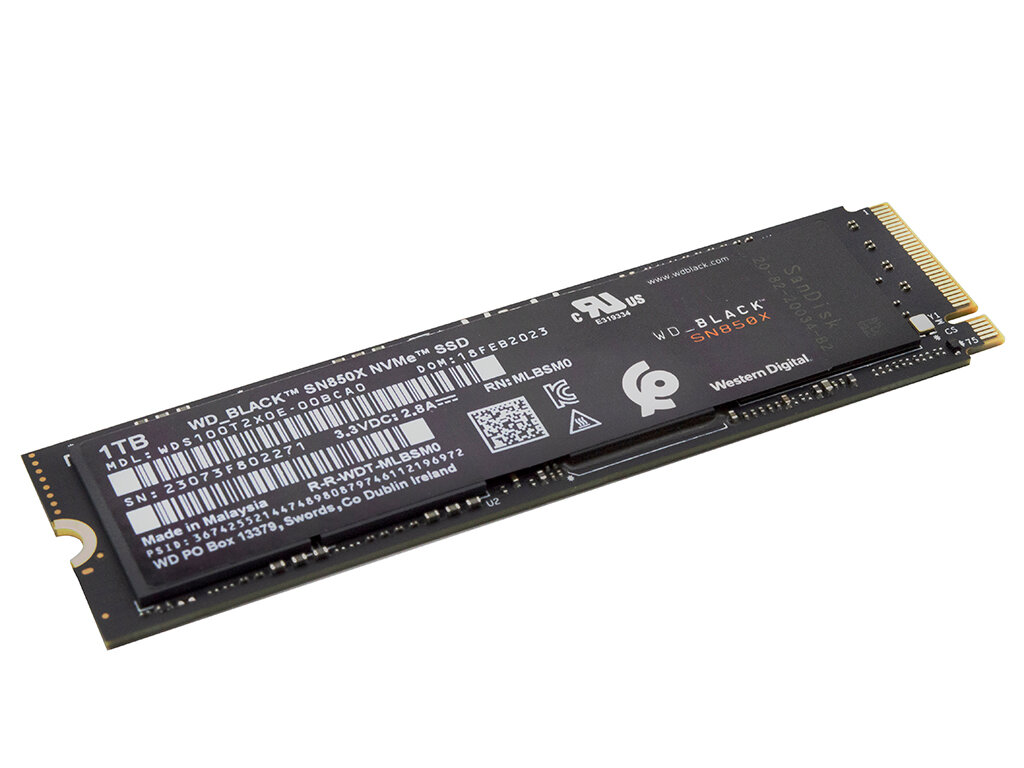 Твердотельный накопитель Western Digital WD Black SN850X NVMe 1 ТБ M.2 WDS100T2X0E