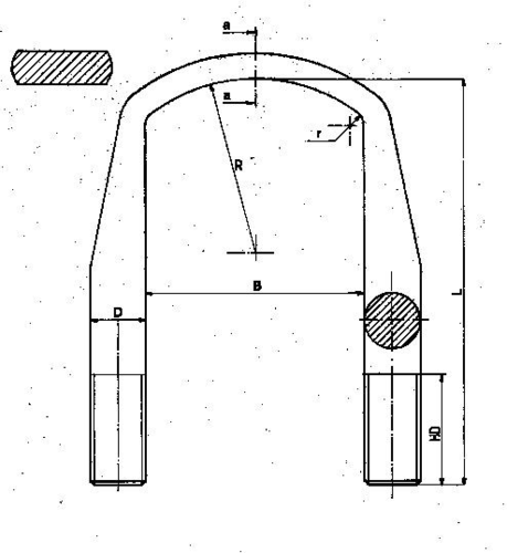 Стремянка 130xM22x2 5x258 U плоская сверху BPW