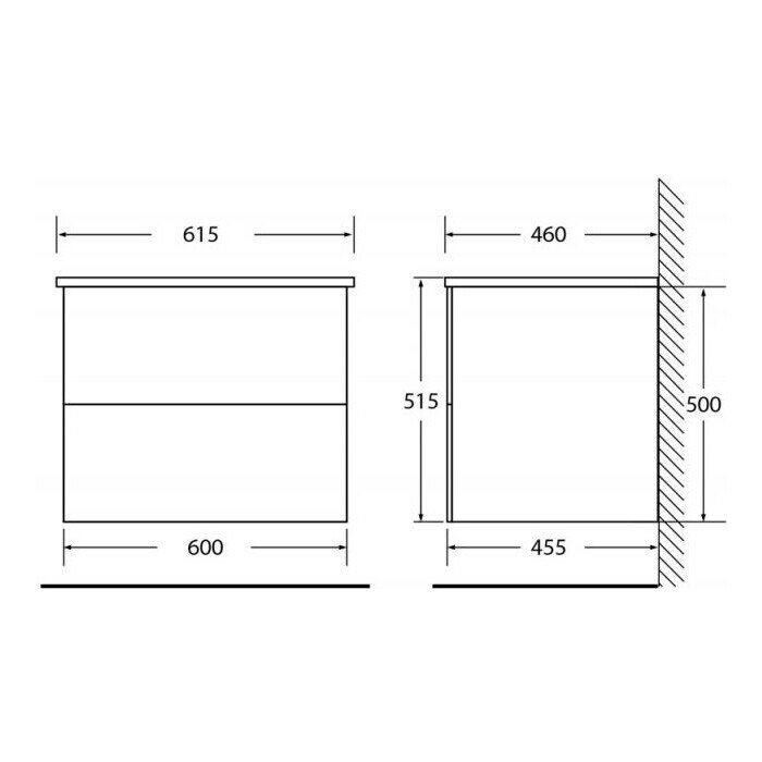 Тумба под раковину BelBagno Etna 60x45 rovere bianco (ETNA-600-2C-SO-WO-P)