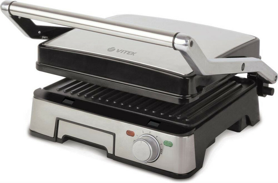 фото Гриль-пресс (VITEK VT-8450 (MC) серебро/черный)