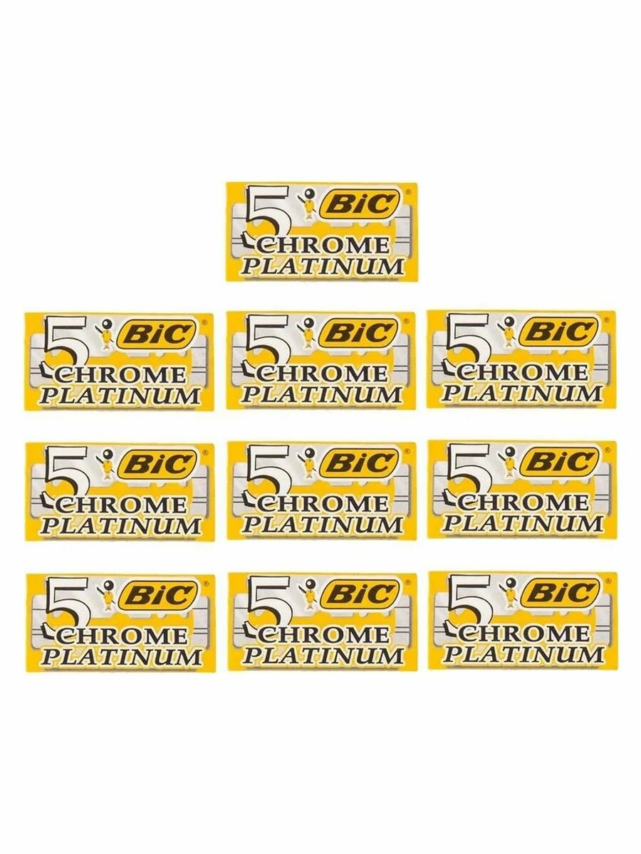 Лезвия Platinum Chrome для бритвы BIC, 50 штук