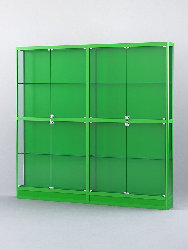 Витрина "алпро" №4-2м-200-1 (задняя стенка - ДВП), Зеленый 200 x 20 x 200 см