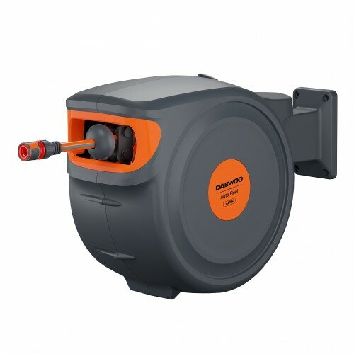 Катушка со шлангом DAEWOO DWR 3025 Auto Reel x25 с пистолетом и коннекторами