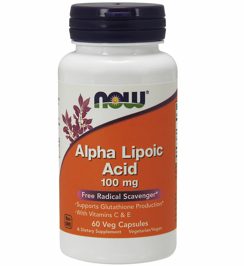 Альфа-липоевая кислота Alpha Lipoic Acid 100 mg NOW 60 капс. (Без вкуса)