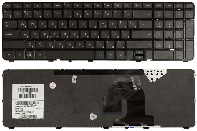 Клавиатура для ноутбука HP Pavilion dv7-4300 черная c рамкой