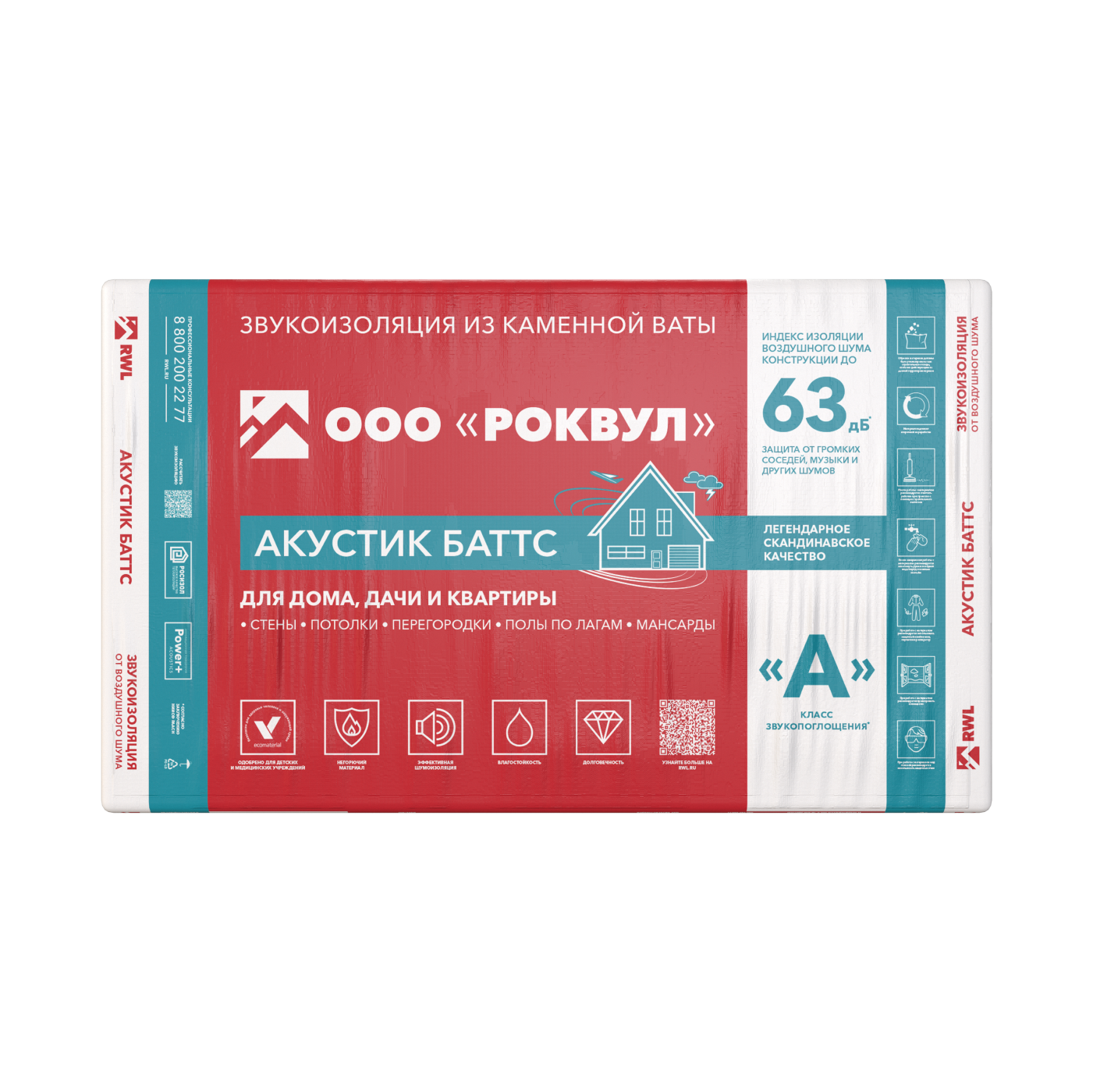 Плиты теплоизоляционные из каменной ваты Rockwool акустик