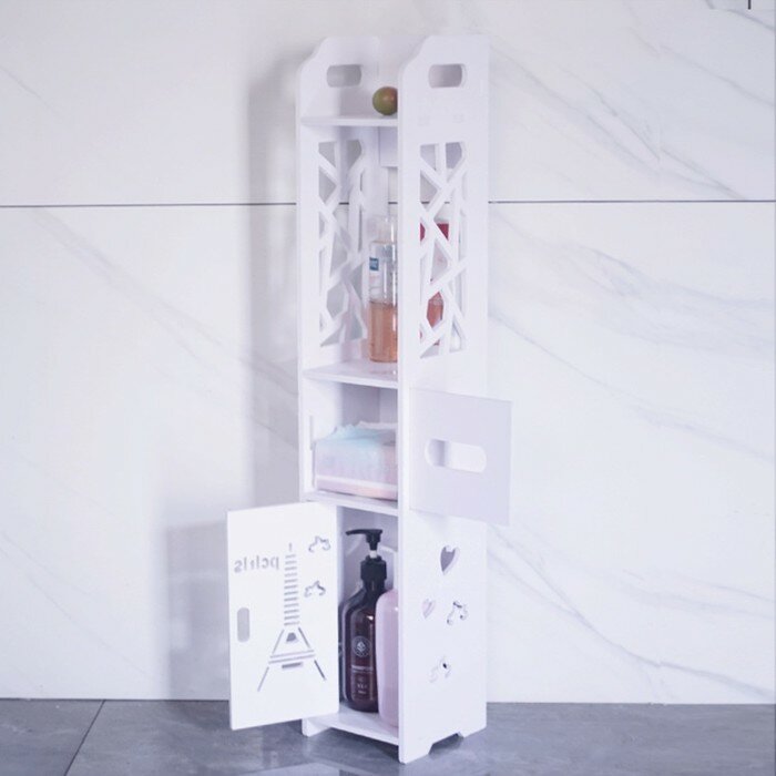 фото Пенал для ванной комнаты Париж, напольный, 15 х 15 х 80 см, пластик