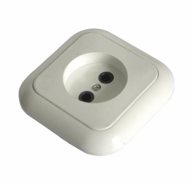 фото РС 16-006 Розетка 1-м СП 16А IP20 без заземл. бел. Белтиз РС