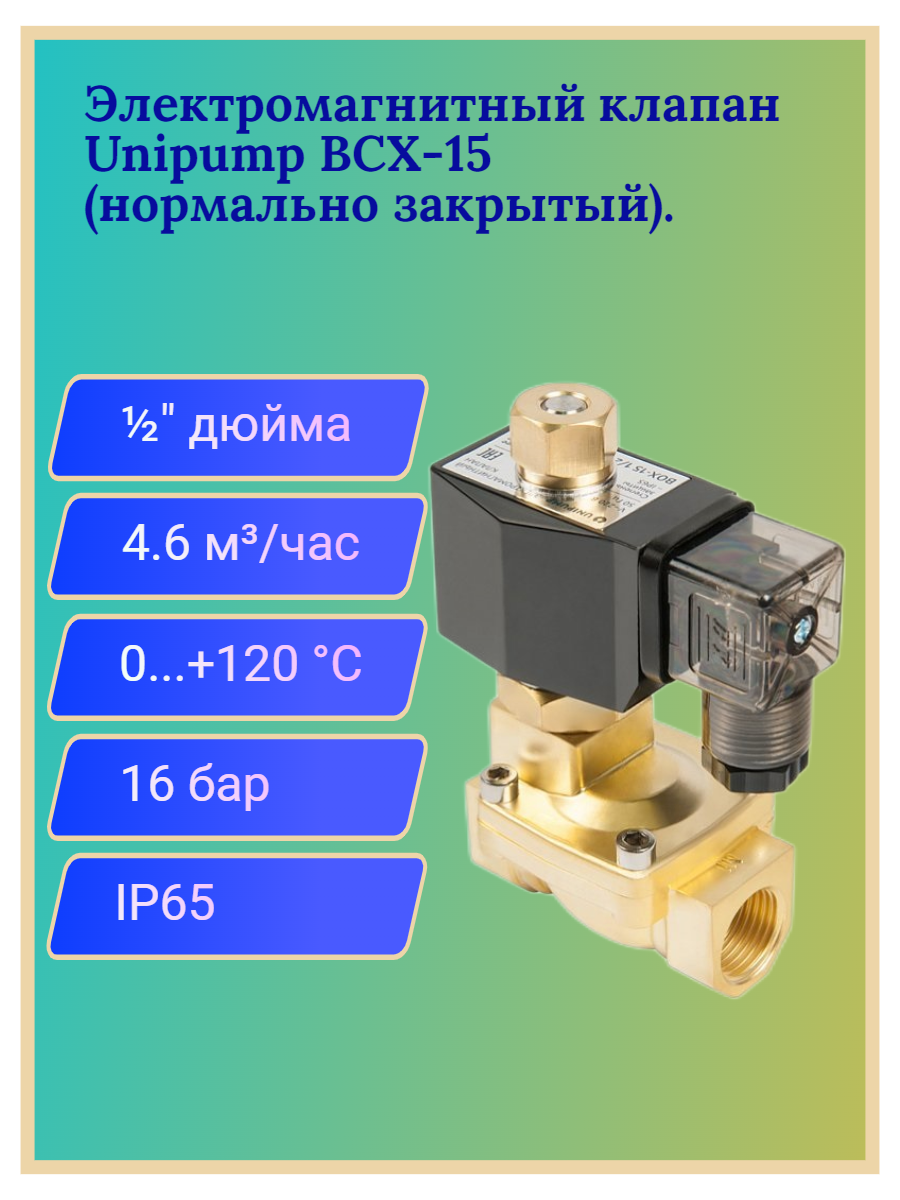 Закрытый клапан UNIPUMP BCX-15