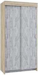 Шкаф-купе Бассо 1 м, дуб крафт серый/бетонный камень