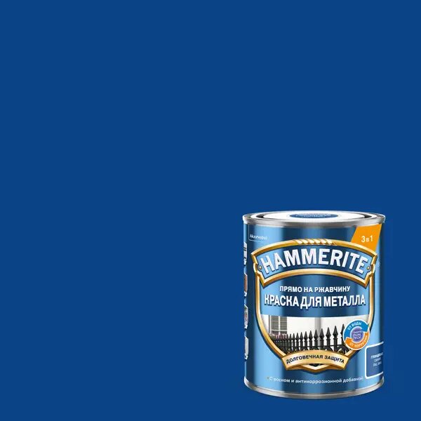 фото Краска по ржавчине Hammerite цвет синий 0.75 л