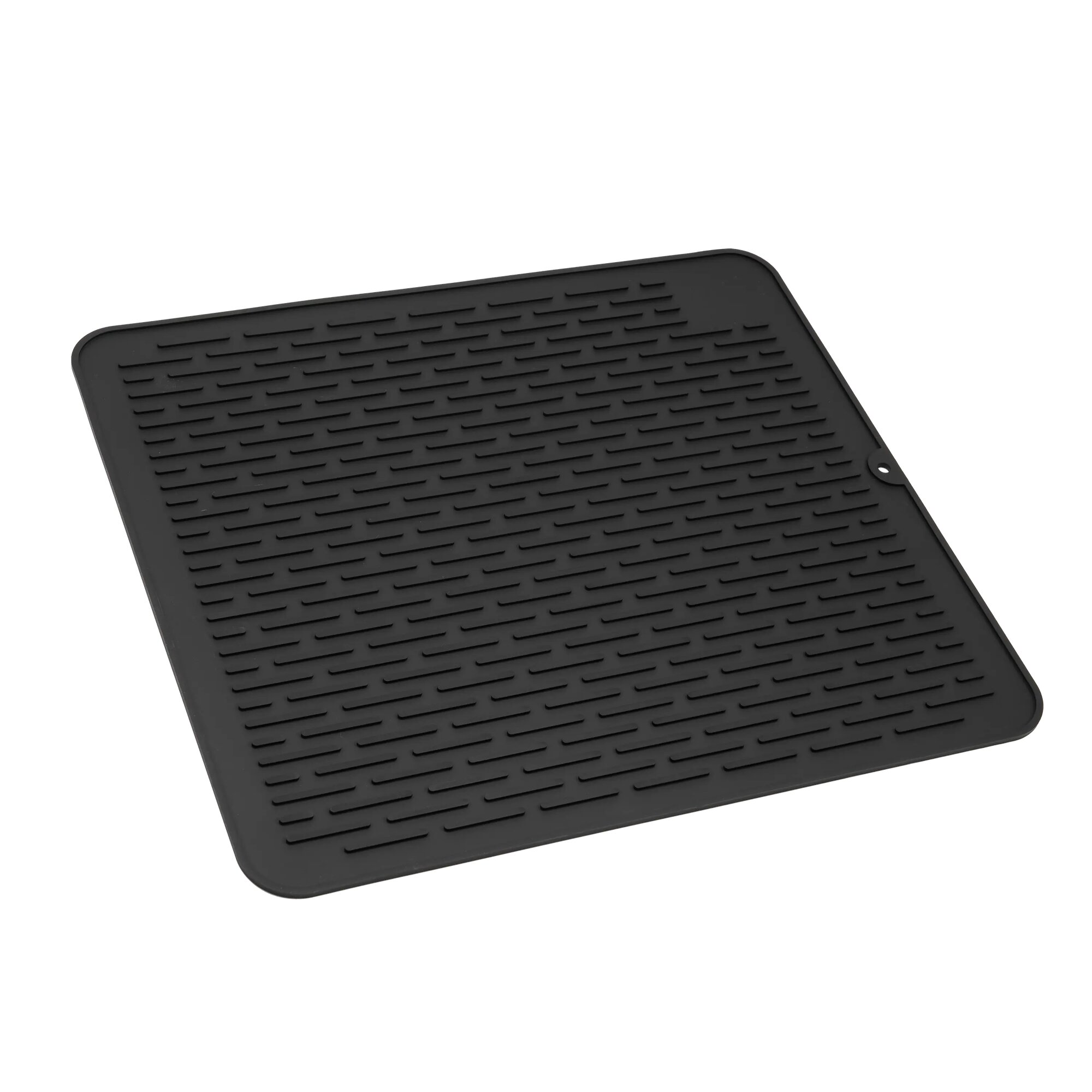 фото Коврик для сушки посуды Delinia 45x40x0.5 см силикон цвет черный