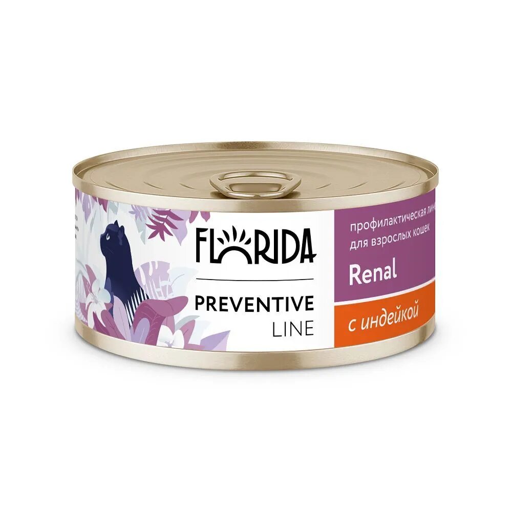 Влажный корм для кошек Florida Renal Поддержание здоровья почек, с индейкой 100г